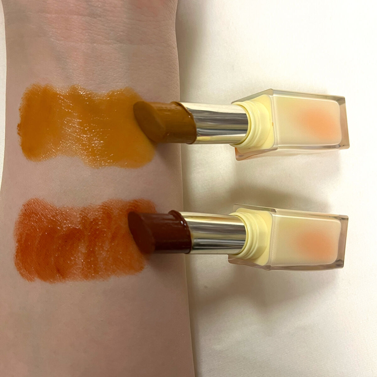 夏禅シリーズ 水光シアーリップスティック #504杏の木漏れ日/Joocyee/口紅を使ったクチコミ（2枚目）