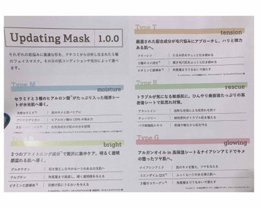 Updating Mask 1.0.0 5タイプセット 1セット5枚入り/meol/シートマスク・パックを使ったクチコミ（3枚目）