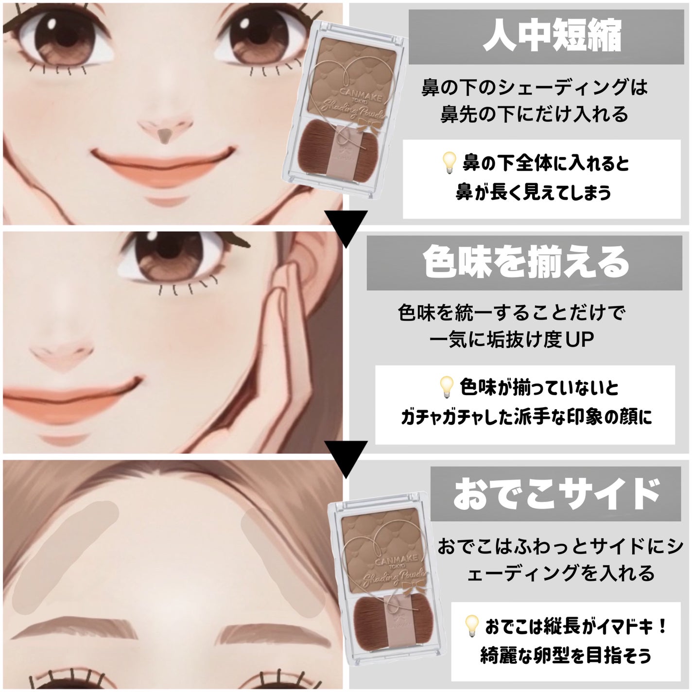 シェーディングパウダー/キャンメイク/シェーディングを使ったクチコミ(9枚目)