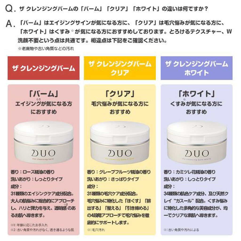 2点セット　DUO(デュオ) ザ クレンジングバーム クリア　ホワイト(90g)