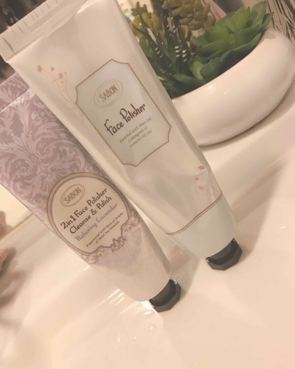 フェイスポリッシャー リラクシング(ラベンダー)/SABON/スクラブ・ゴマージュを使ったクチコミ（1枚目）