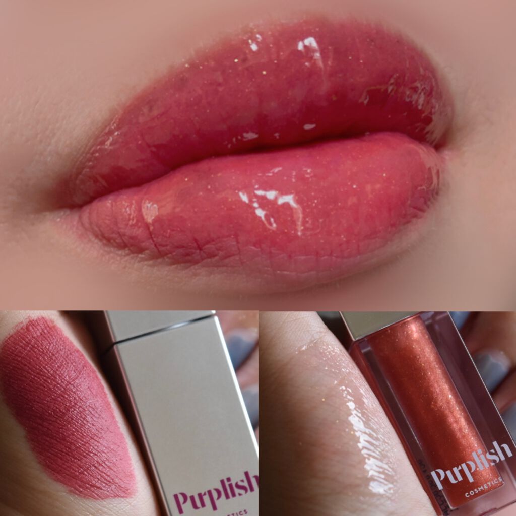 LUSTER GLOW LIP/purplish/リップグロスを使ったクチコミ(7枚目)