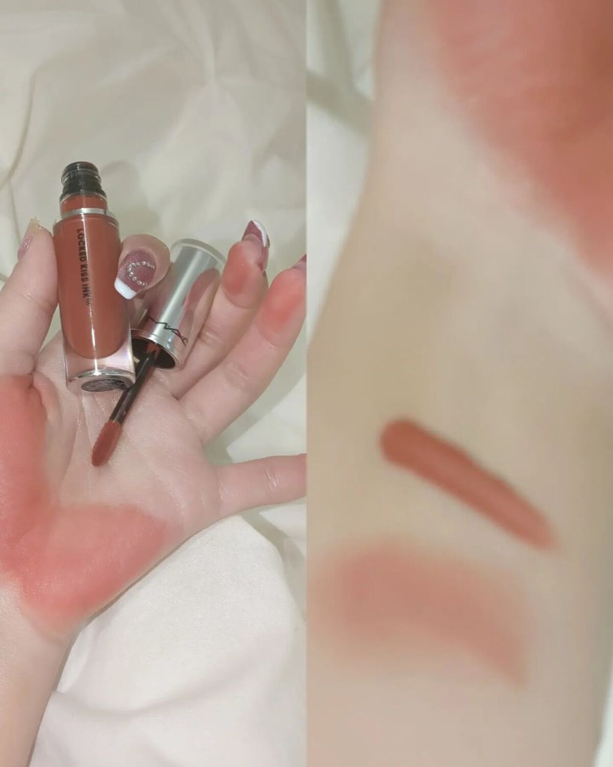 M·A·C ロックド キス インク リップカラー メティキュラス（ミッドトーン ヌード）/M・A・C/口紅を使ったクチコミ（3枚目）