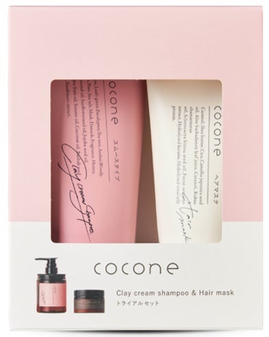 クレイクリームシャンプー(スムース)&モイスチュアリペア ヘアマスク セット cocone