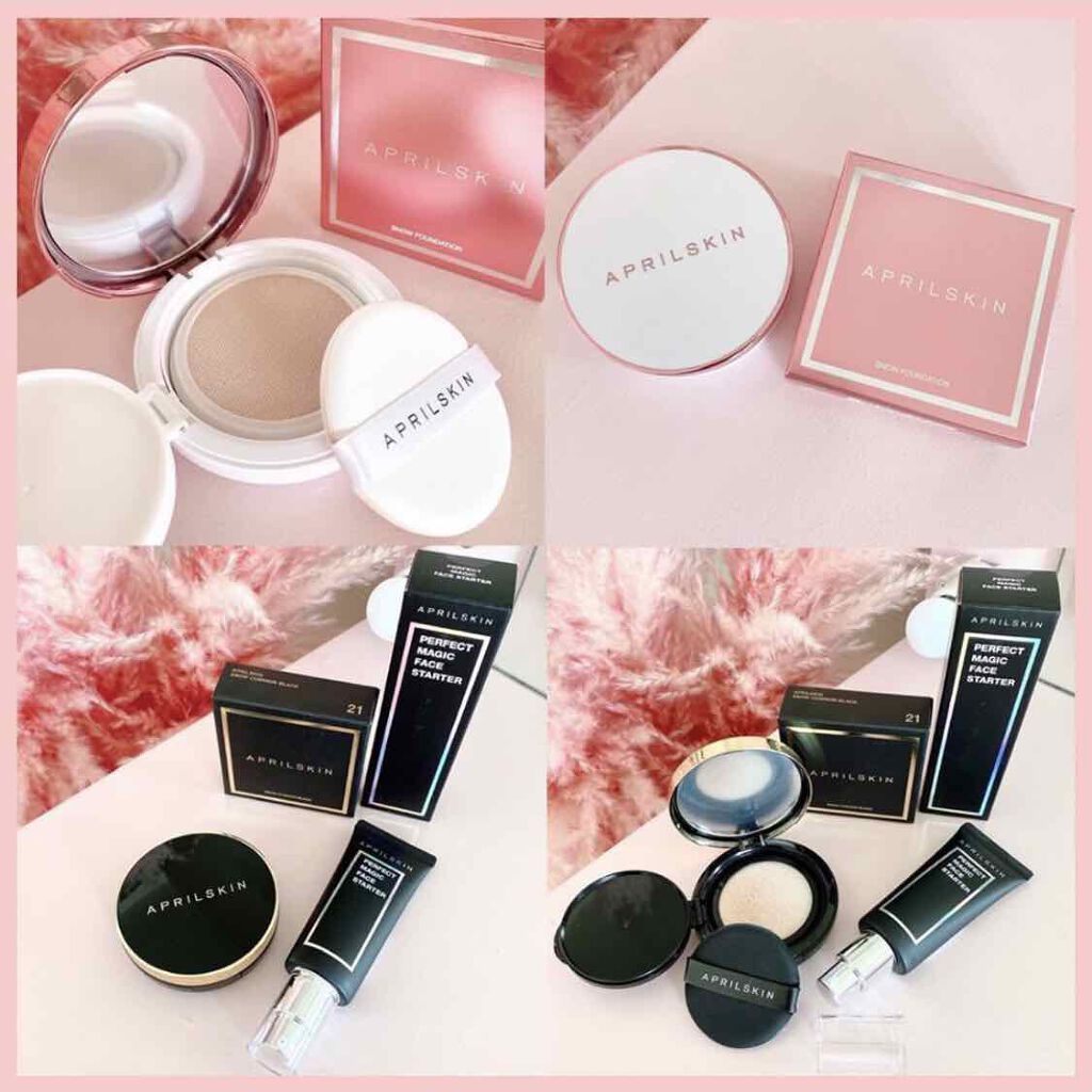 マジックスノークッション ブラック 2.0/APRILSKIN/クッションファンデーションを使ったクチコミ(1枚目)