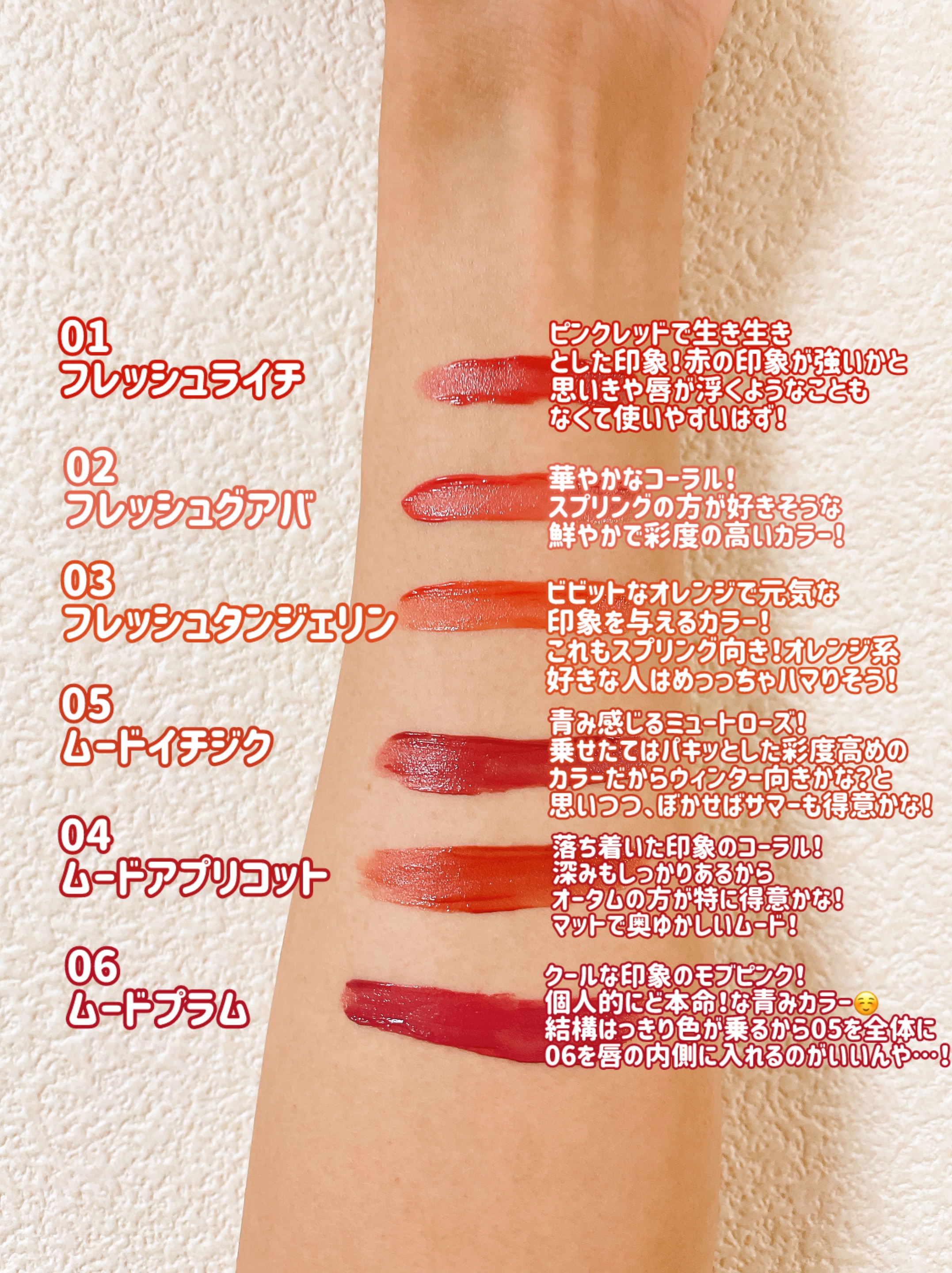 ライトオンベルベットティント 03.フラッシュタンジェリン/ネイチャーリパブリック/リップティントを使ったクチコミ（2枚目）