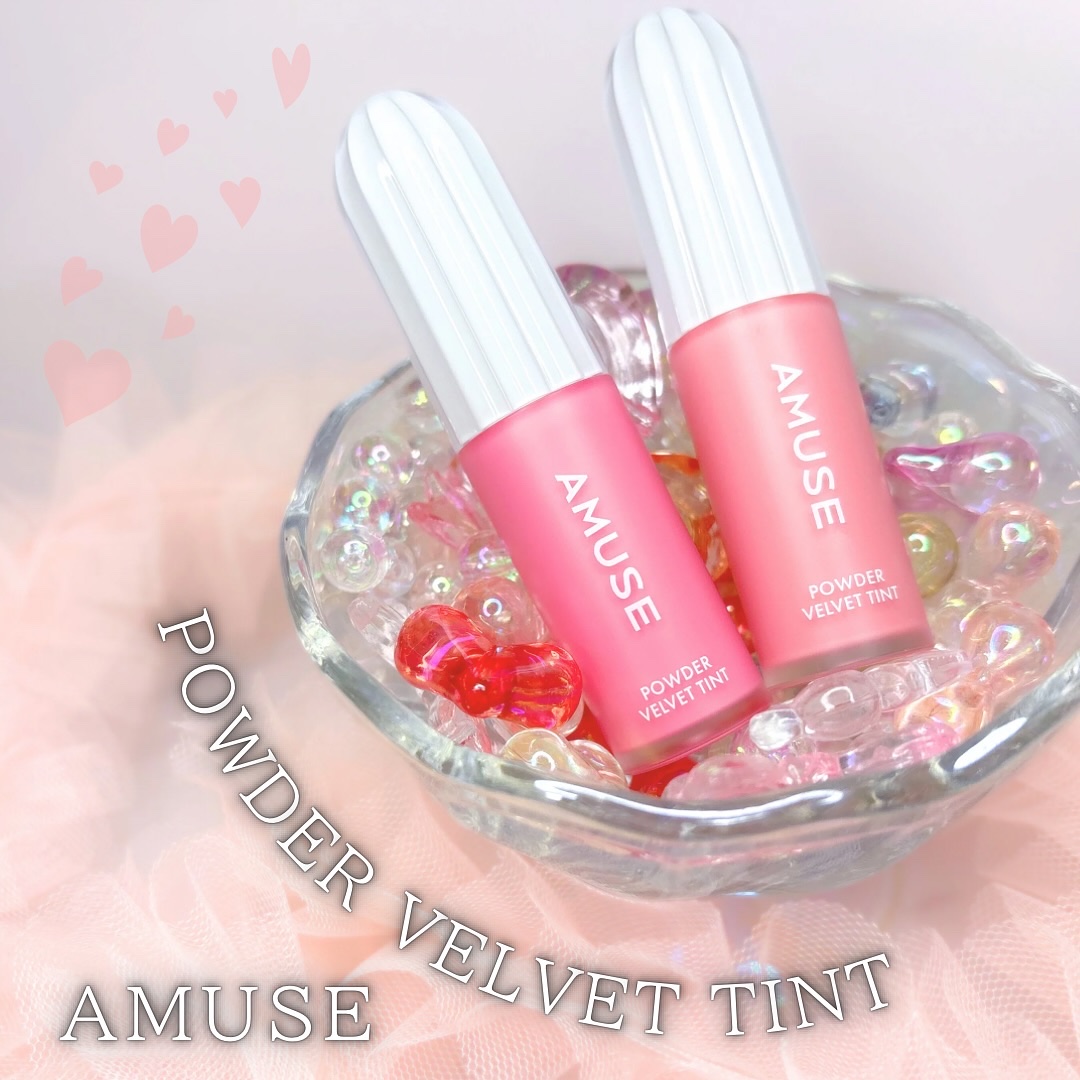 パウダーベルベットティント 01 レアピーチ/AMUSE/リップティントを使ったクチコミ（1枚目）