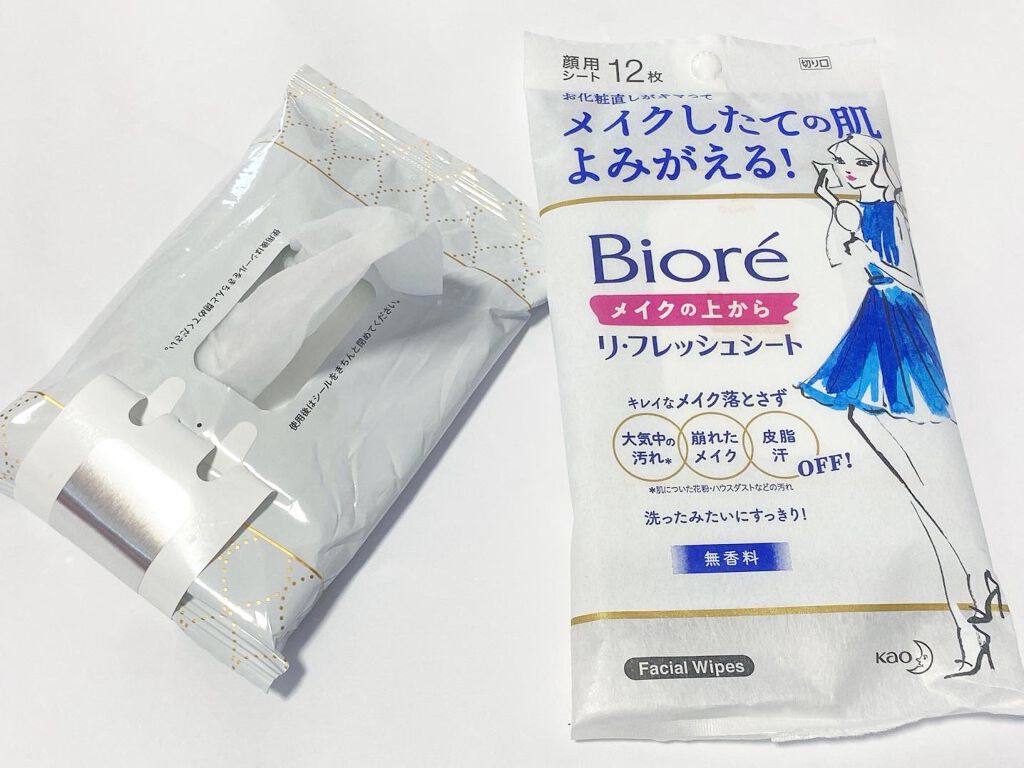 メイクの上からリフレッシュシート/ビオレ/フェイスシートを使ったクチコミ(1枚目)