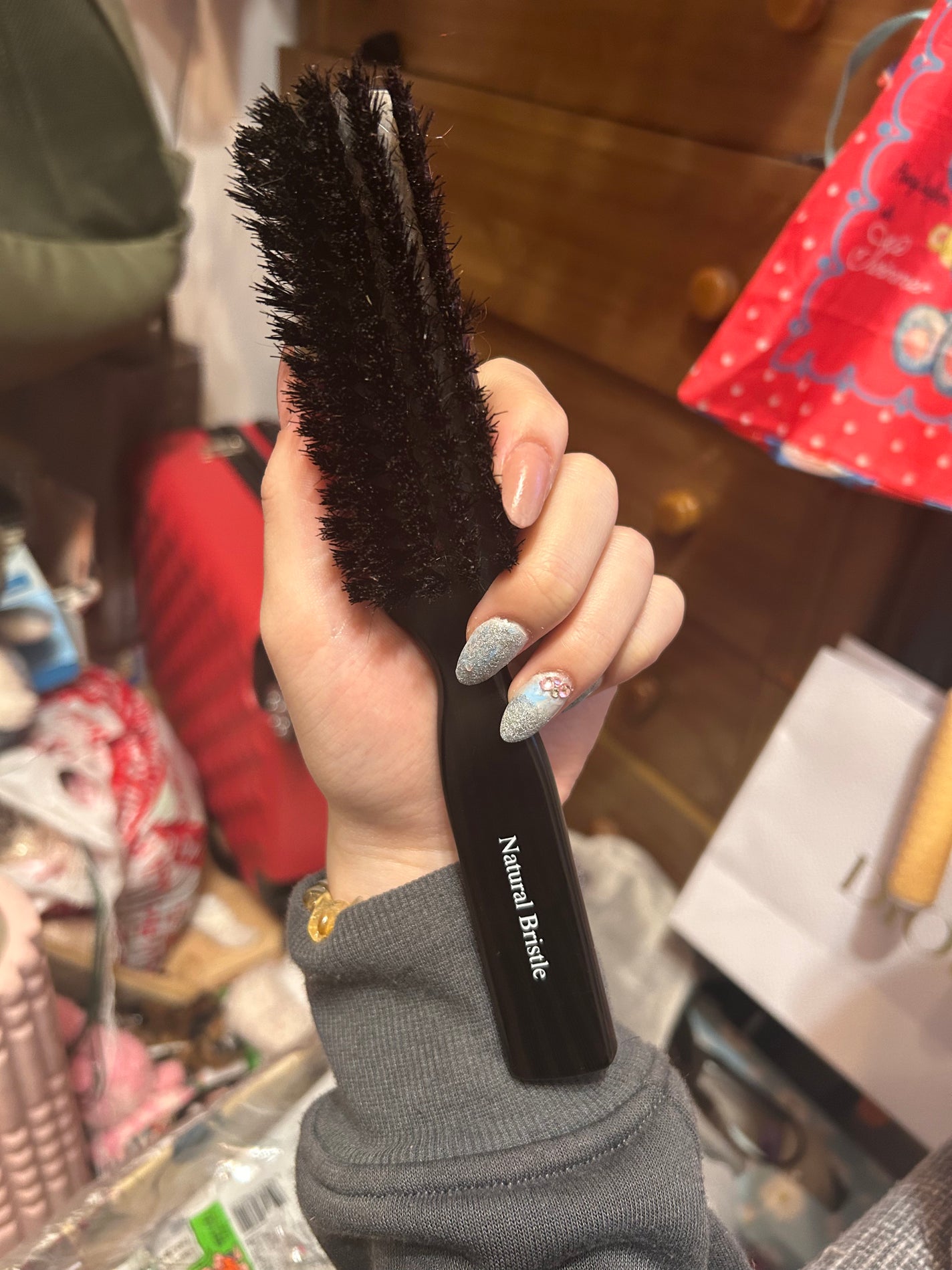 天然毛ブラッシングブラシS/貝印/ヘアブラシを使ったクチコミ(1枚目)