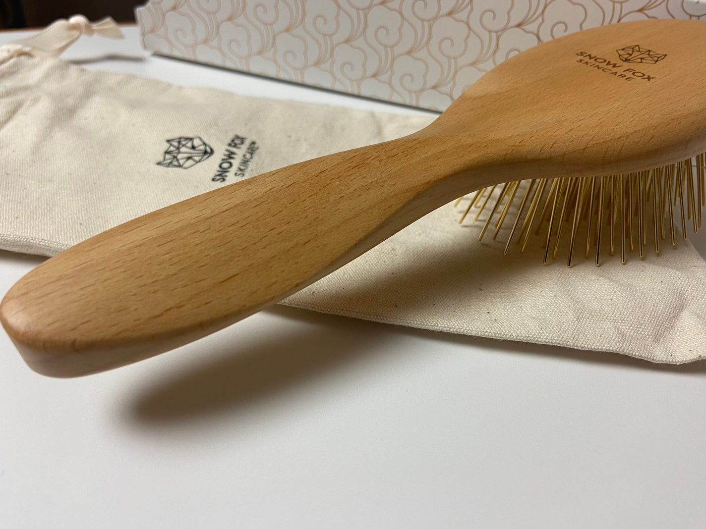 プレミアム FOXカッサ ウッド ヘアブラシ/SNOW FOX SKINCARE/メイクブラシを使ったクチコミ(3枚目)