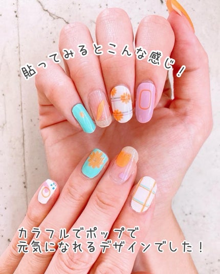 ジェルネイルシール(ハンド)/DAISO/ネイルシールを使ったクチコミ(7枚目)