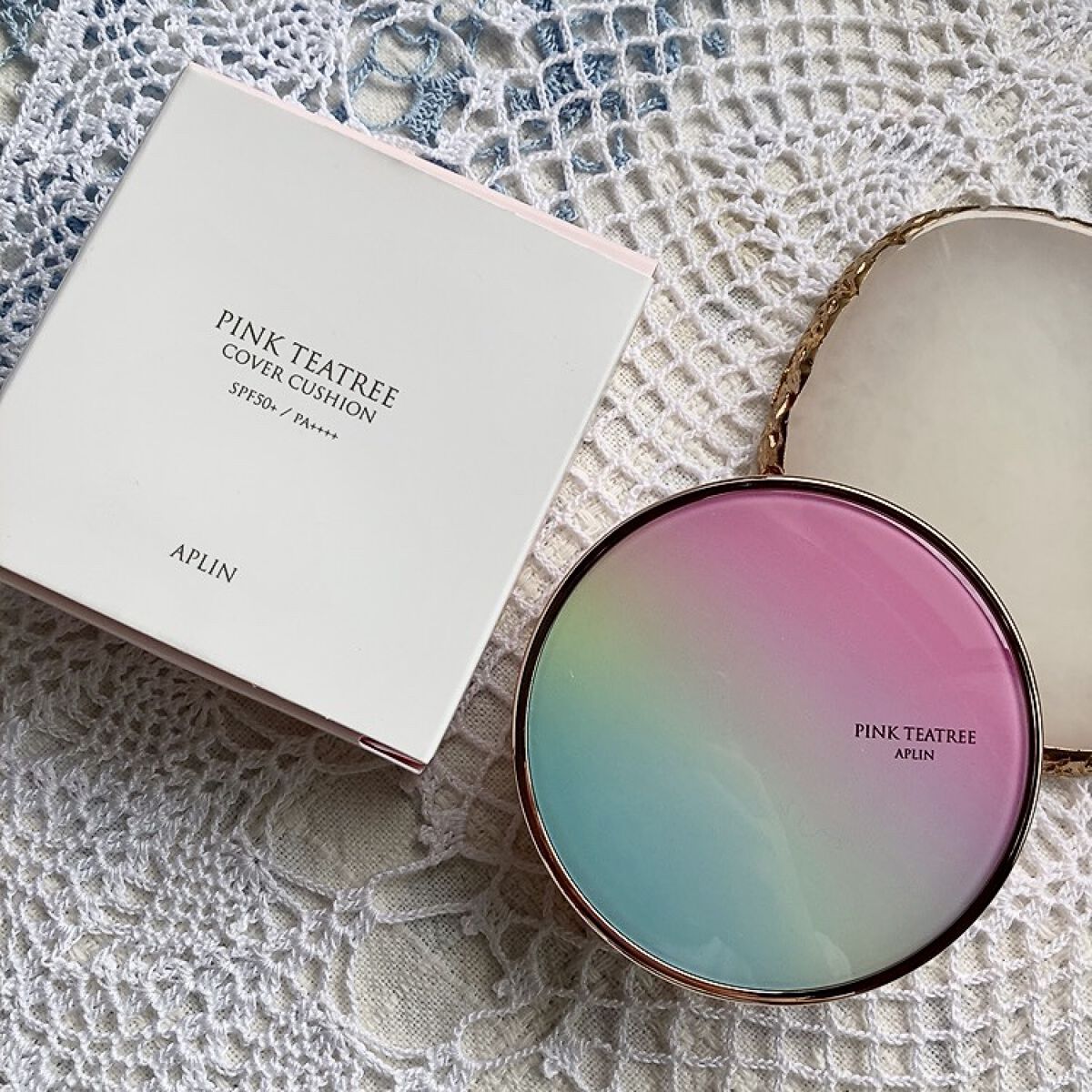 ピンクティーツリーカバークッション/APLIN/クッションファンデーションを使ったクチコミ（2枚目）