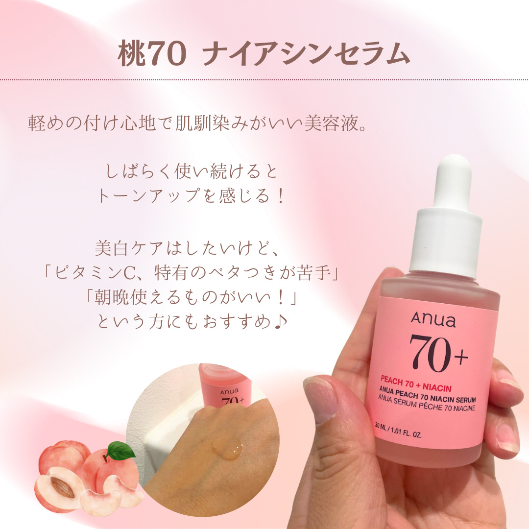 桃70%ナイアシンセラム/Anua/美容液を使ったクチコミ（3枚目）
