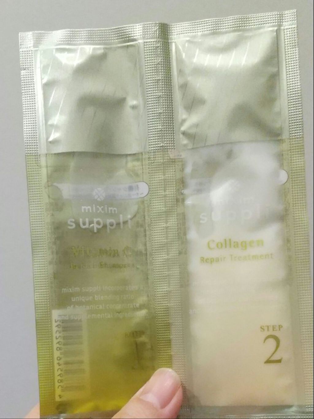 ビタミン リペアシャンプー／コラーゲン リペアヘアトリートメント/mixim suppli/市販シャンプーを使ったクチコミ（1枚目）