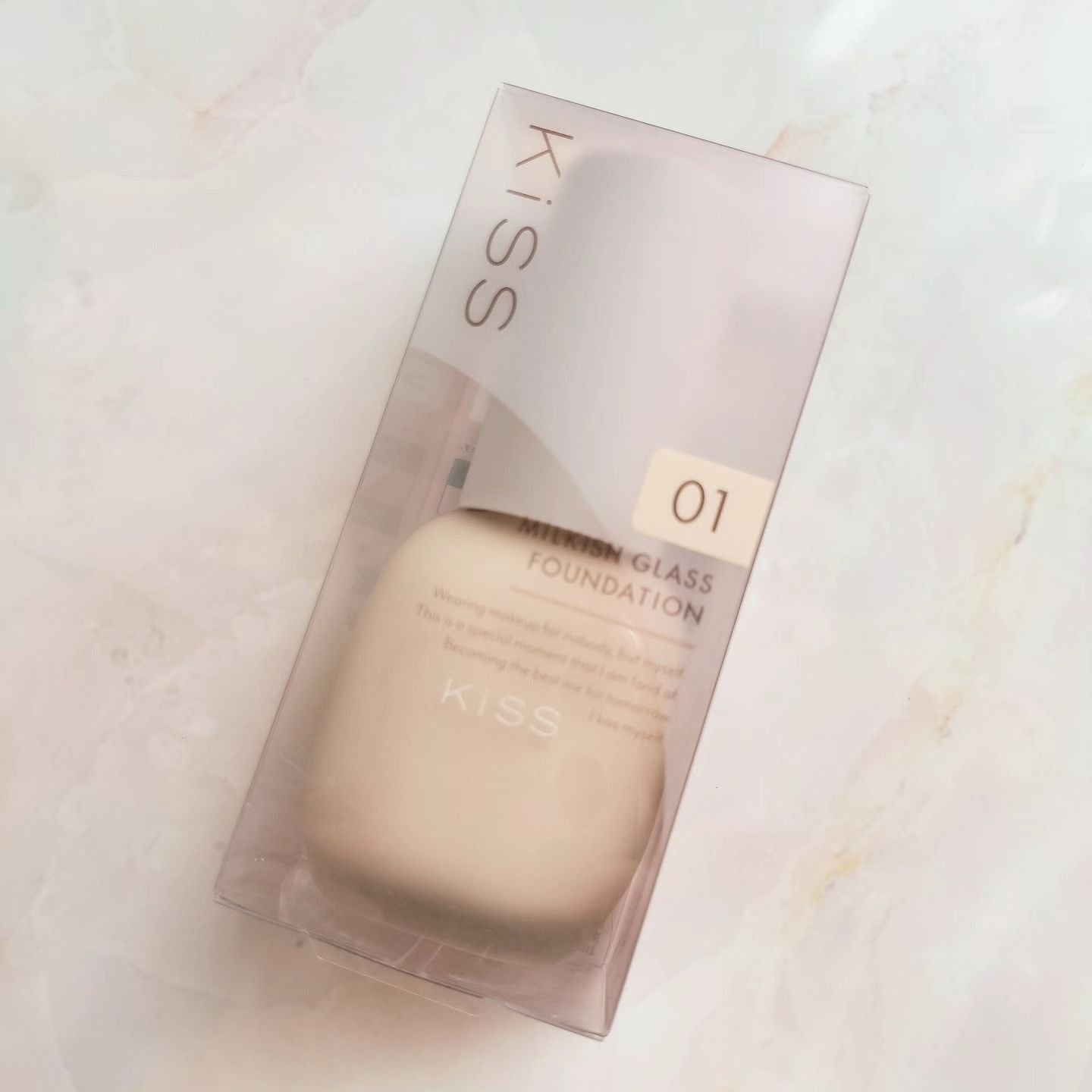 ミルキッシュガラスファンデ 01 シェル/KiSS/リキッドファンデーションを使ったクチコミ（1枚目）
