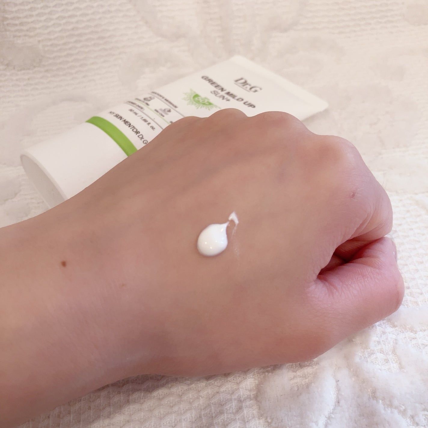 グリーンマイルドアップサンプラス/Dr.G/日焼け止めクリームを使ったクチコミ(3枚目)