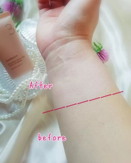 3番 ノーファンデ陶器肌トーンアップクリーム/numbuzin/化粧下地を使ったクチコミ(6枚目)