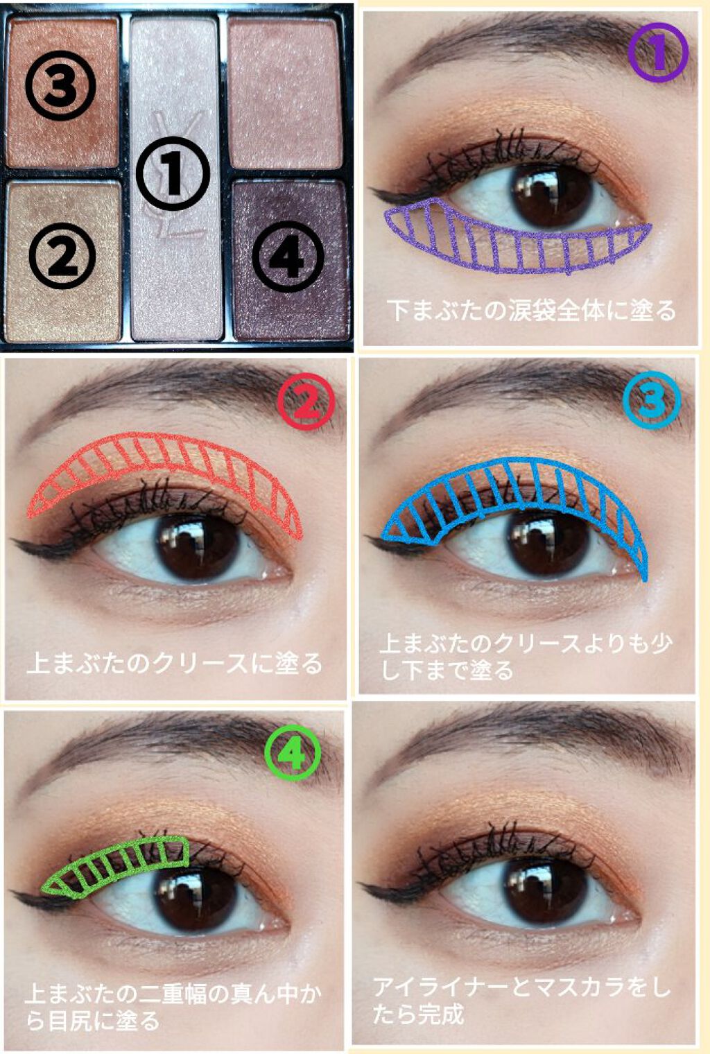 5 COLOUR HARMONY FOR EYES/YVES SAINT LAURENT BEAUTE/アイシャドウパレットを使ったクチコミ（2枚目）