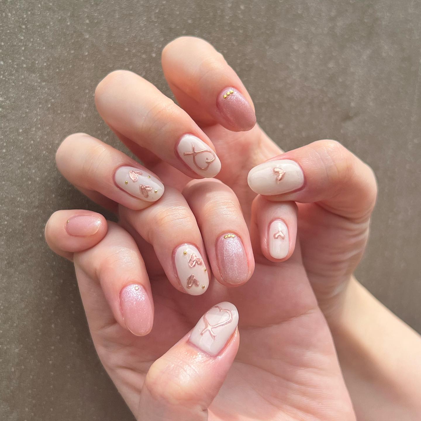 #ハートネイルのネイルデザイン