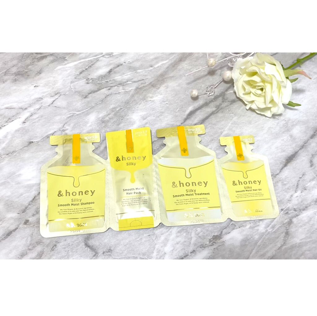 シルキー　スムースモイスチャー　シャンプー　1.0/ヘアトリートメント　2.0/&honey/市販シャンプーを使ったクチコミ（1枚目）