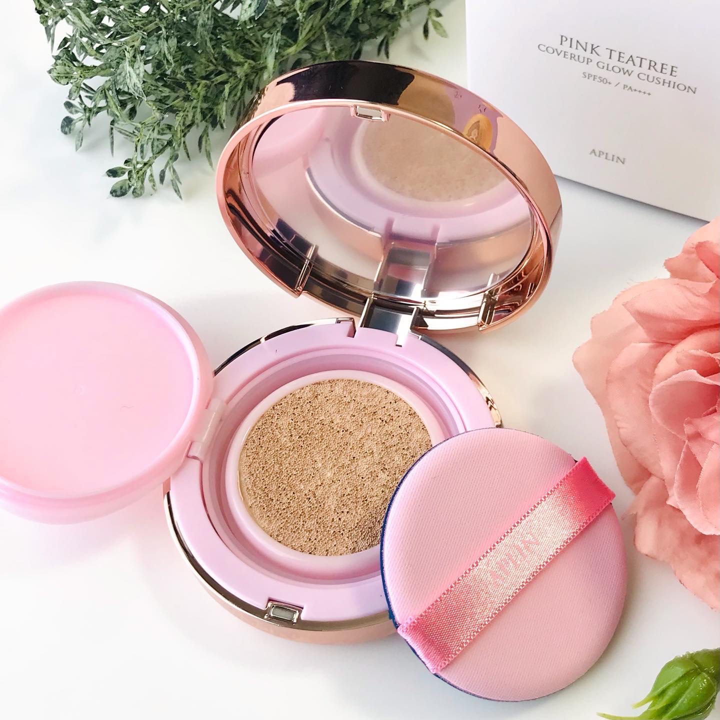 ピンクティーツリーカバーアップグロウクッション/APLIN/クッションファンデーションを使ったクチコミ（3枚目）