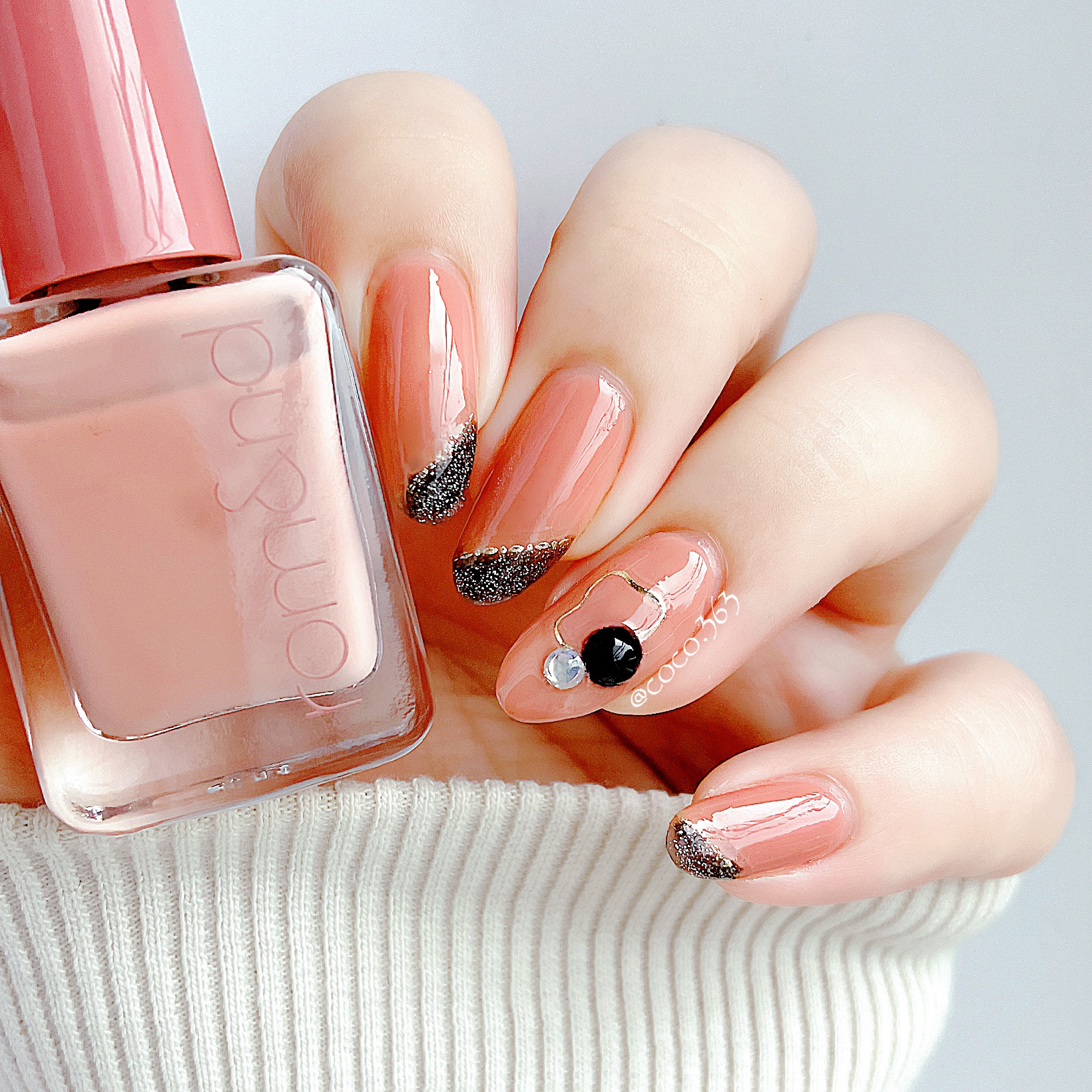 フレンドネイル(リニューアル品)	 1-14(33130)ブラックネビュラ/DAISO/マニキュアを使ったクチコミ（3枚目）