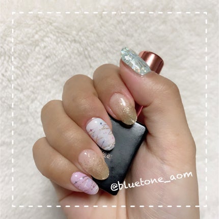 貼るジェルネイル/セリア/ネイルシールを使ったクチコミ(5枚目)