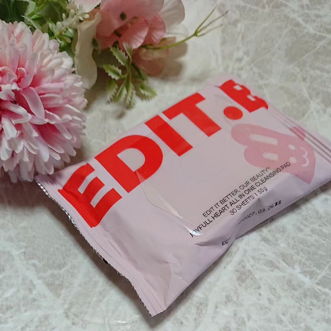 EDIT.B ジョイフルハートオールインワンクレンジングパッドのクチコミ「EDIT.B JOYFULL HEART ALL IN ONE CLEANSING お試しさせ.....」（1枚目）