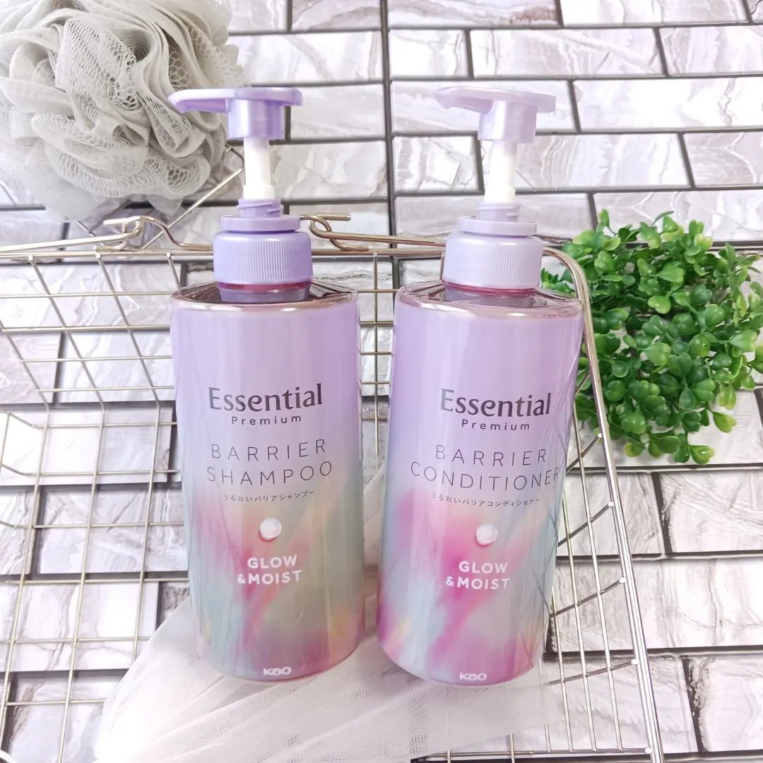 エッセンシャル プレミアム うるおいバリアシャンプー/コンディショナー グロウ＆モイスト シャンプー ポンプ 450ml【旧】/エッセンシャル/市販シャンプーを使ったクチコミ（1枚目）