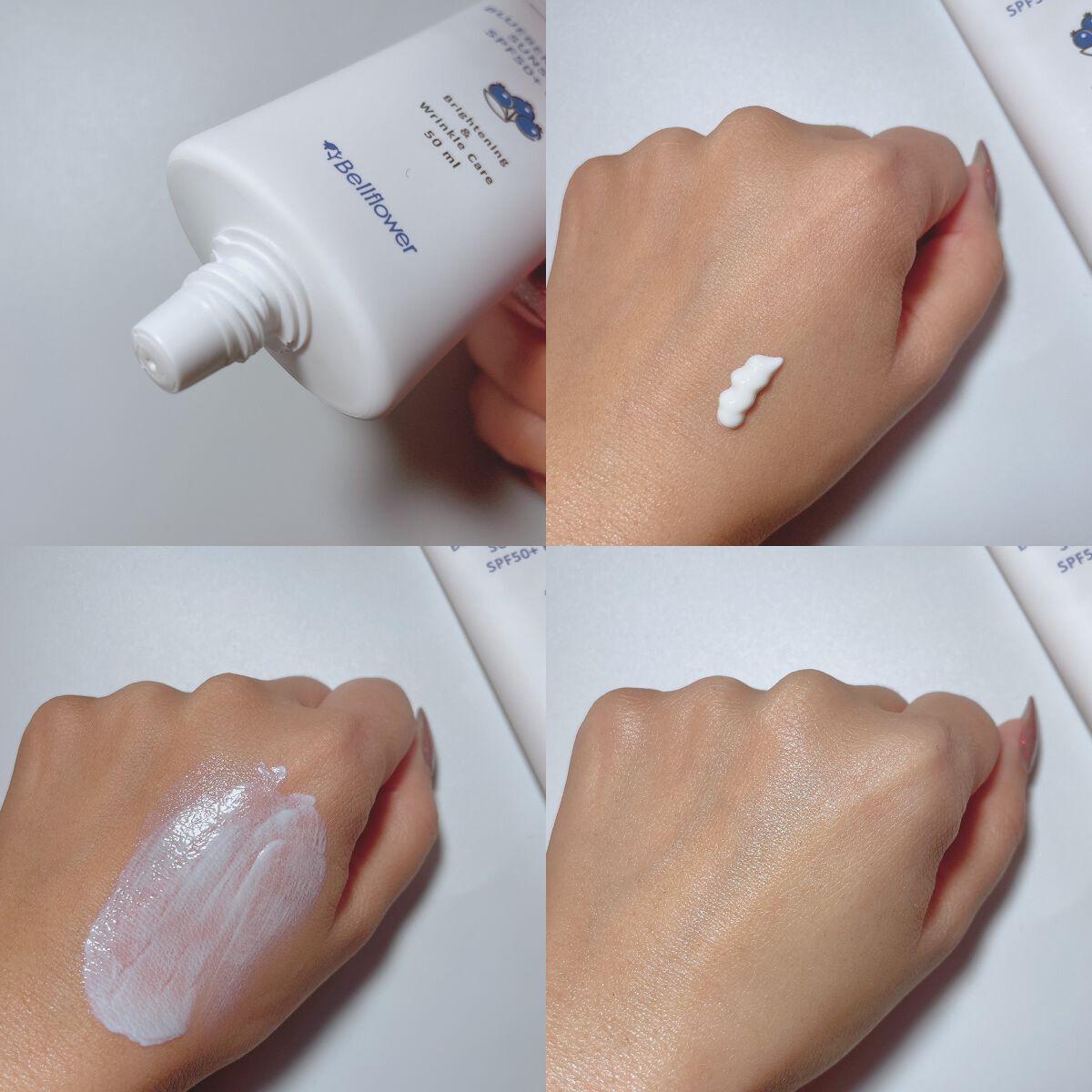 BLUBERRY PERFECT SUNSCREEN    SPF50+ / PA++++/Bellflower/日焼け止めクリームを使ったクチコミ（2枚目）