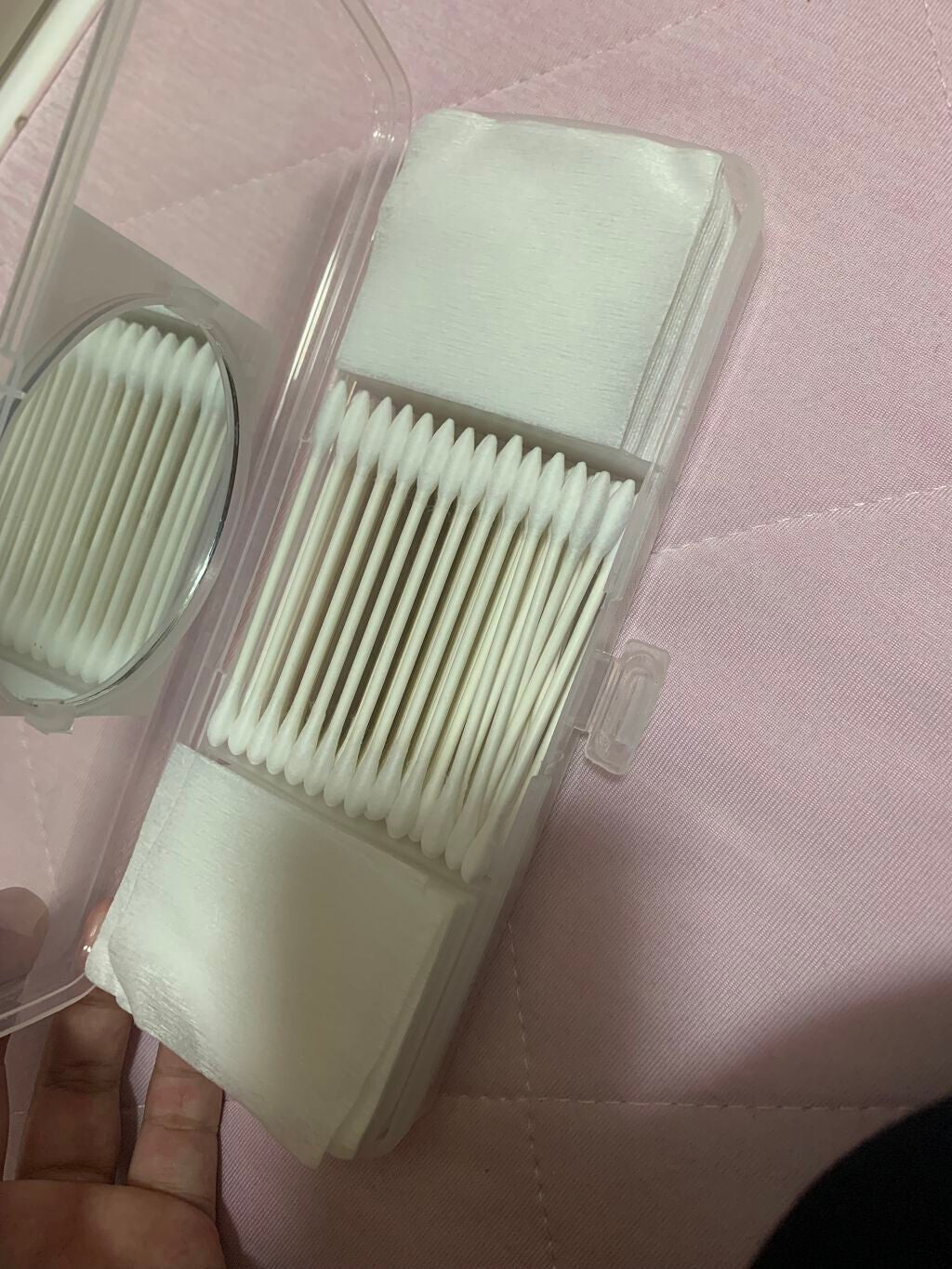 化粧コットン&綿棒セットケース(カガミ付き)/DAISO/その他化粧小物を使ったクチコミ(2枚目)