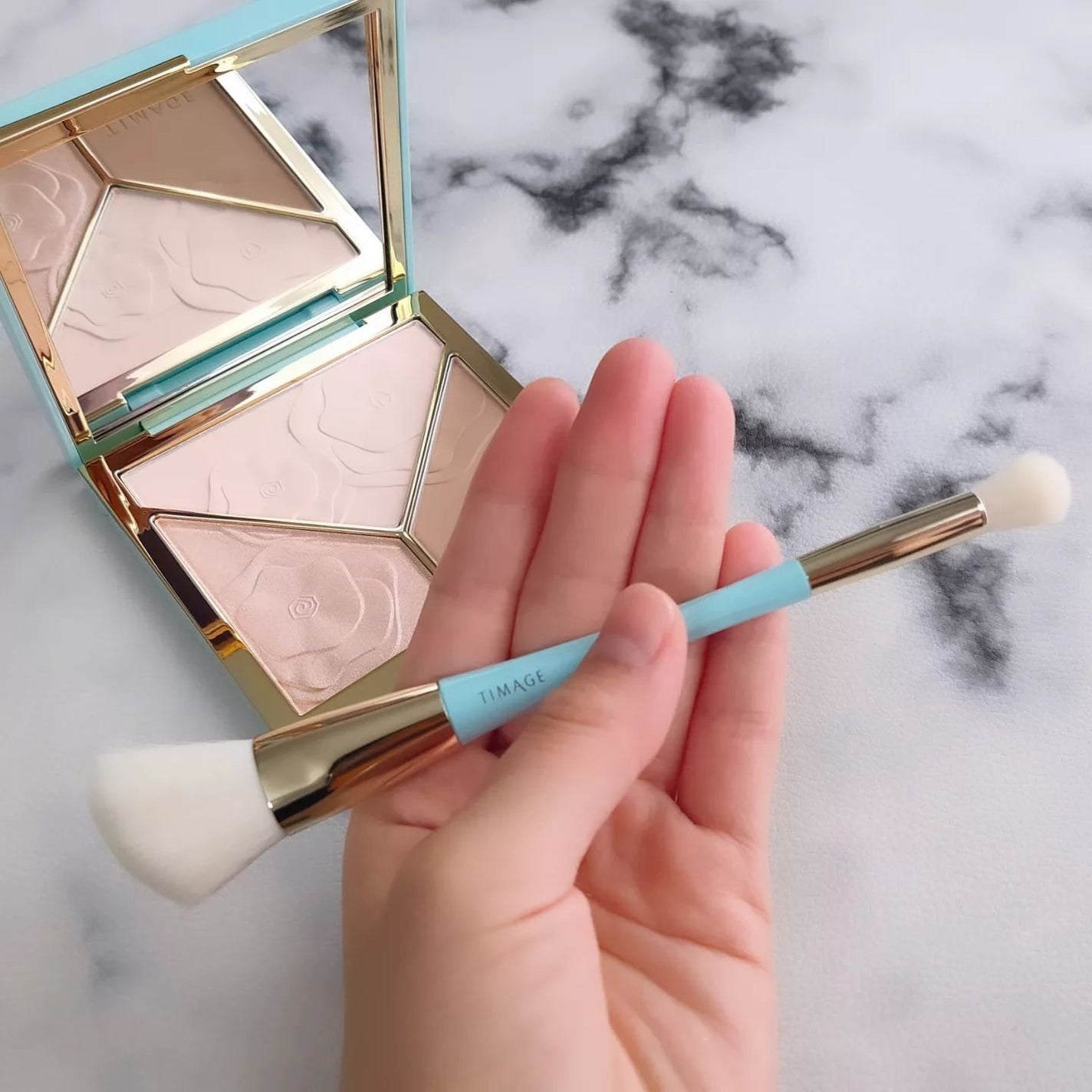 ハイライトシェーディングパレット/TIMAGE/パウダーハイライトを使ったクチコミ(4枚目)