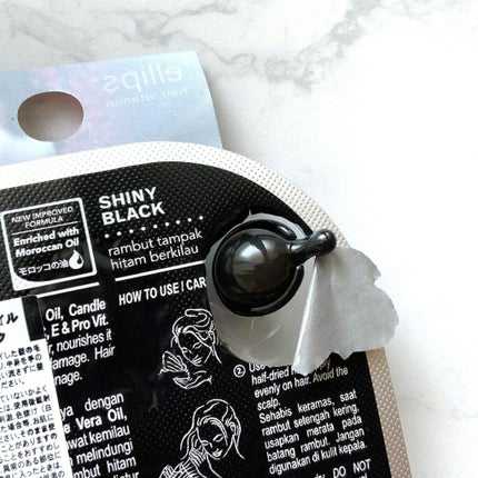 ヘアーオイル【シャイニーブラック】 シートタイプ 6粒/ellips/ヘアオイルを使ったクチコミ(3枚目)