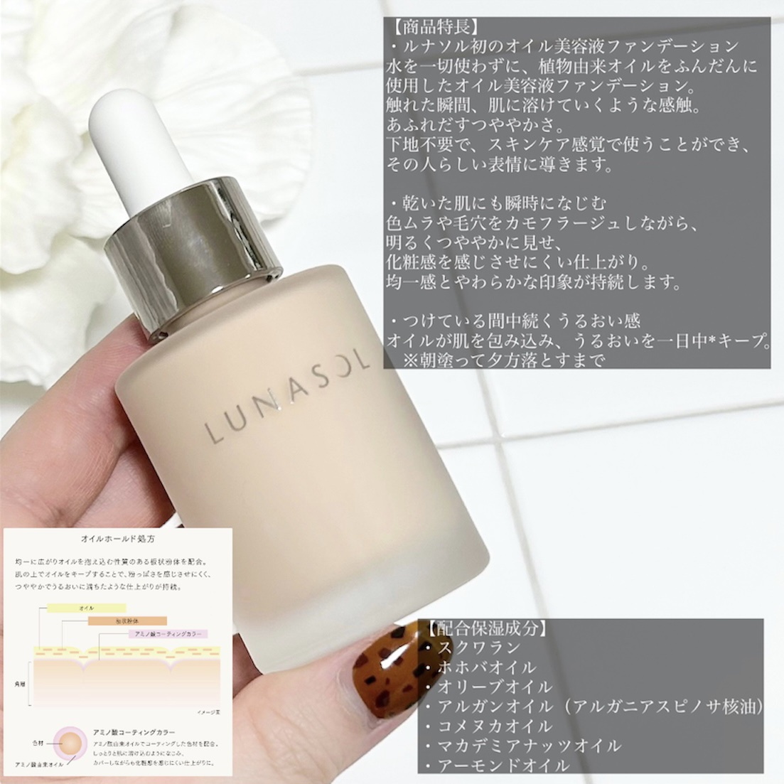 ルナソル カラーオイル セラム/LUNASOL/リキッドファンデーションを使ったクチコミ（2枚目）