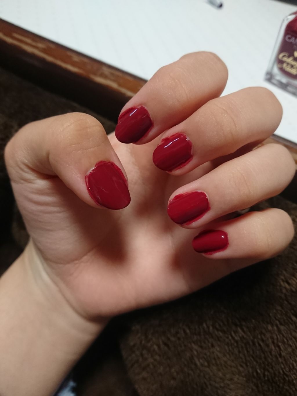 カラフルネイルズ N02 シックボルドー/キャンメイク/マニキュアを使ったクチコミ（2枚目）
