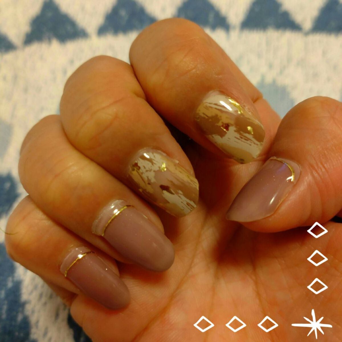 セミキュアジェルネイル(ハンド)/ohora/ネイルシールを使ったクチコミ(2枚目)