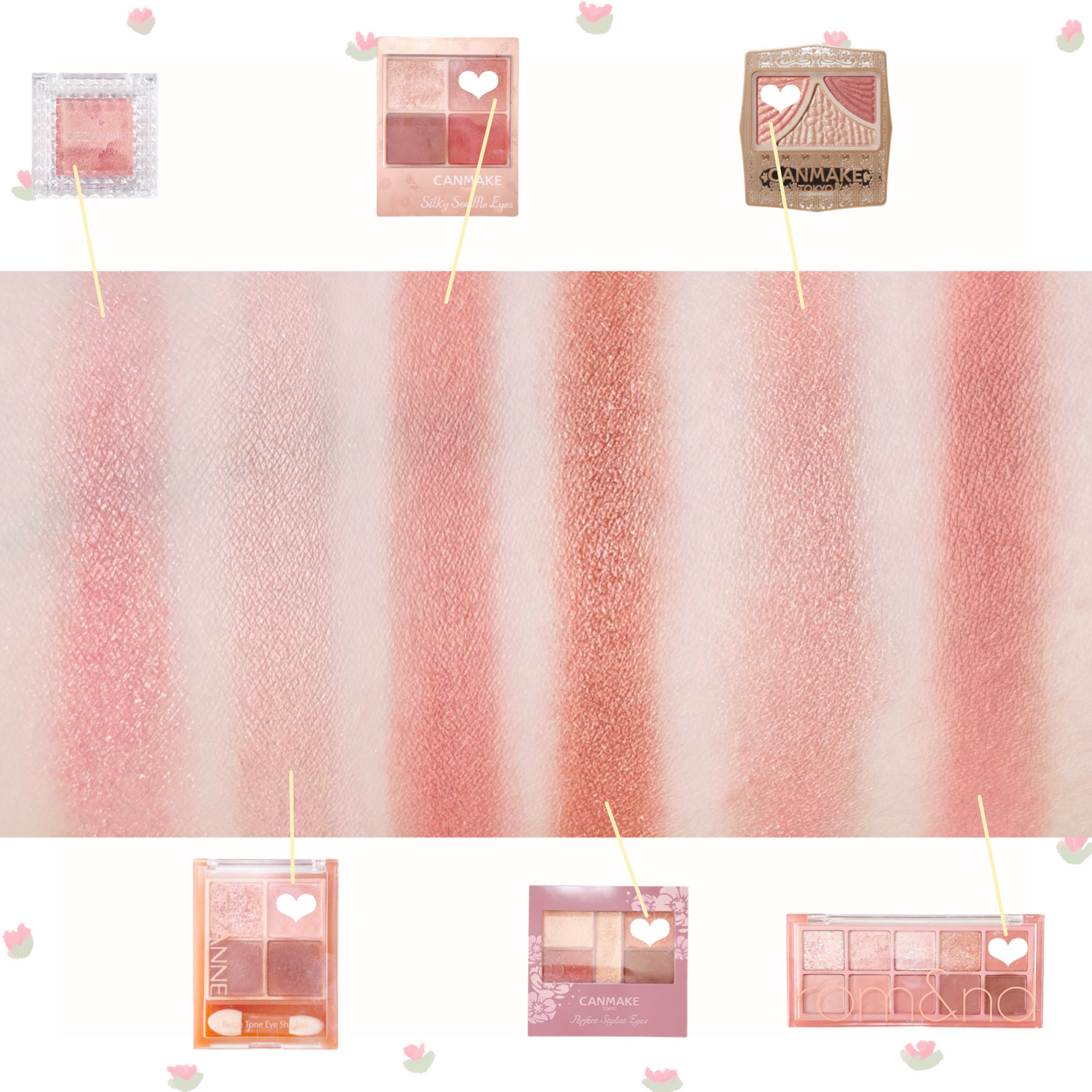 キャンメイク・i'm meme・CEZANNE・b idol・Dior・rom&nd・Viséeの