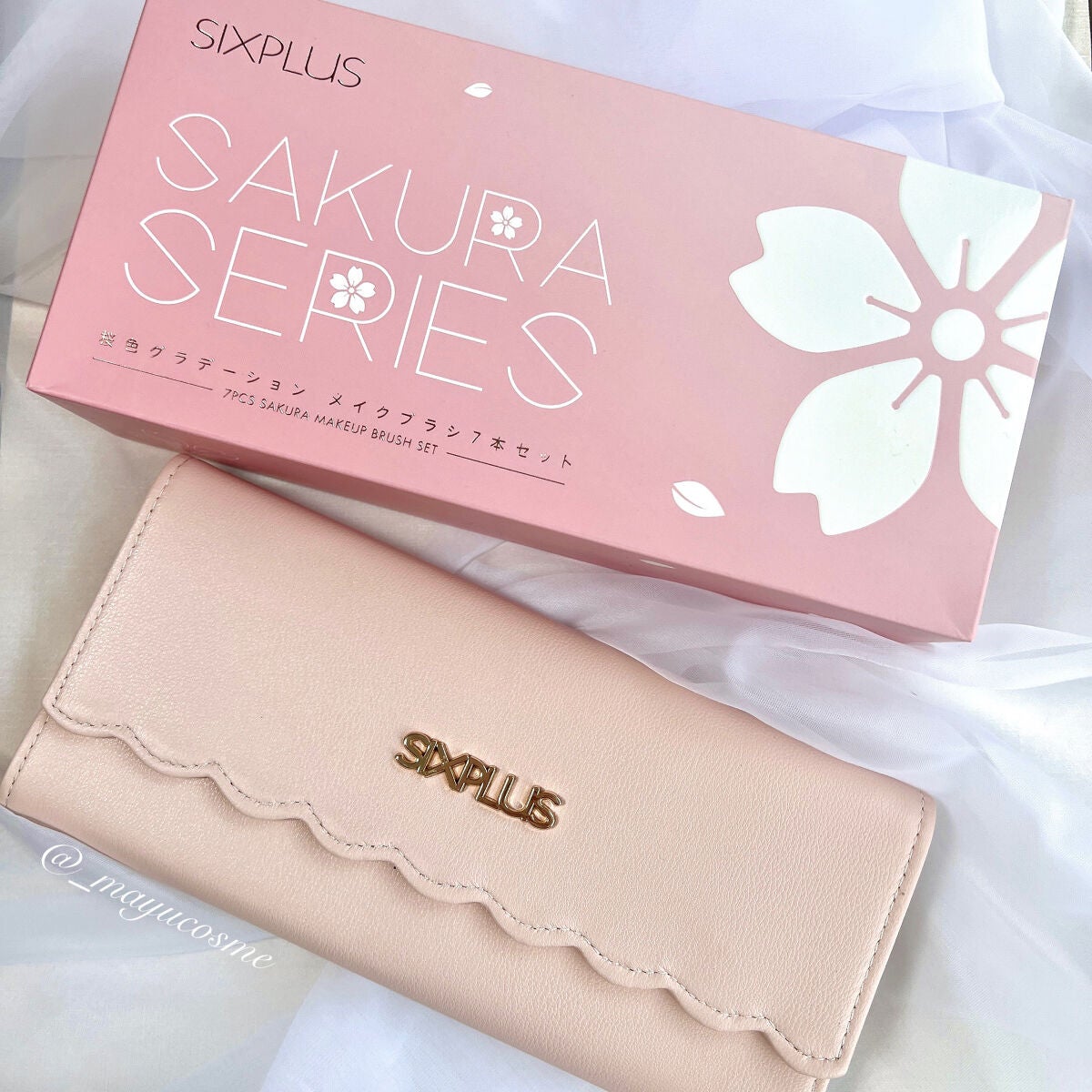 SIXPLUS 桜色グラデーション メイクブラシ 7本セット/SIXPLUS/メイクブラシを使ったクチコミ(4枚目)