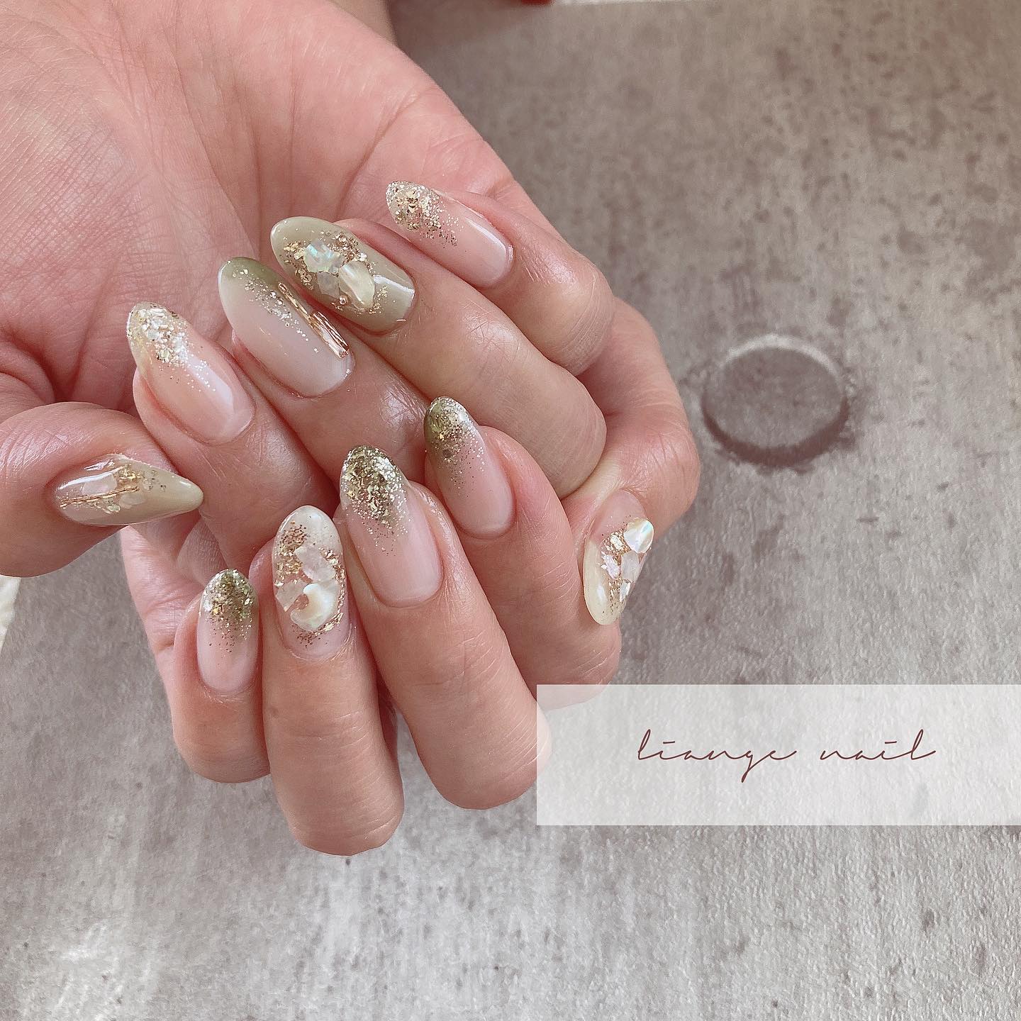 #リアンジェネイル,#柏ネイル,#ネイル,#ニュアンスネイル,#春ネイル,#シェルネイルのネイルデザイン