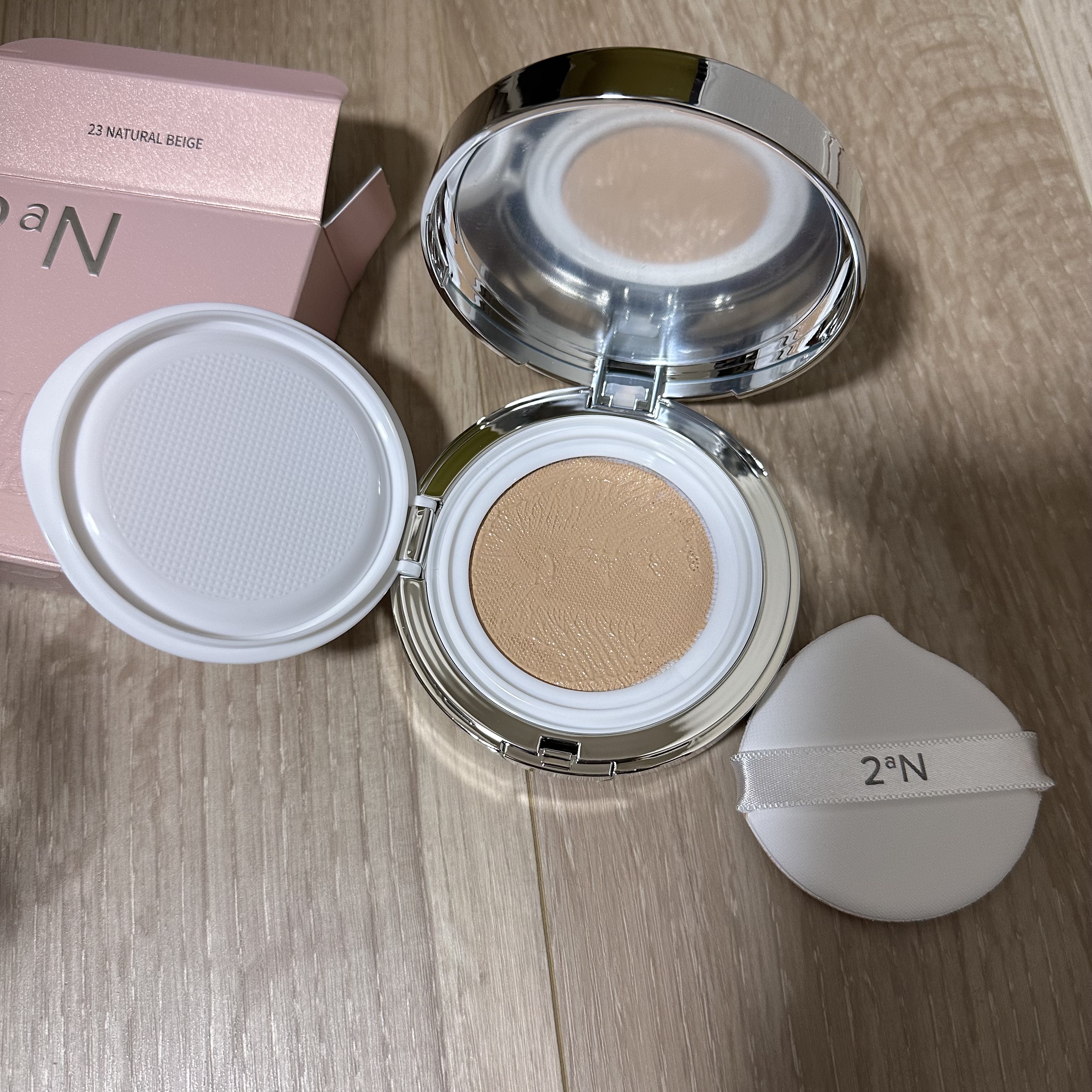 グリーミングテンションパクト 23 ナチュラルベージュ 本体/2aN/クリーム・エマルジョンファンデーションを使ったクチコミ（3枚目）