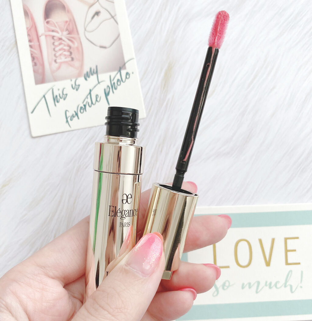 エレガンス リクイッド ルージュ ビジュー 12 ダスティピンク/Elégance/口紅を使ったクチコミ（2枚目）