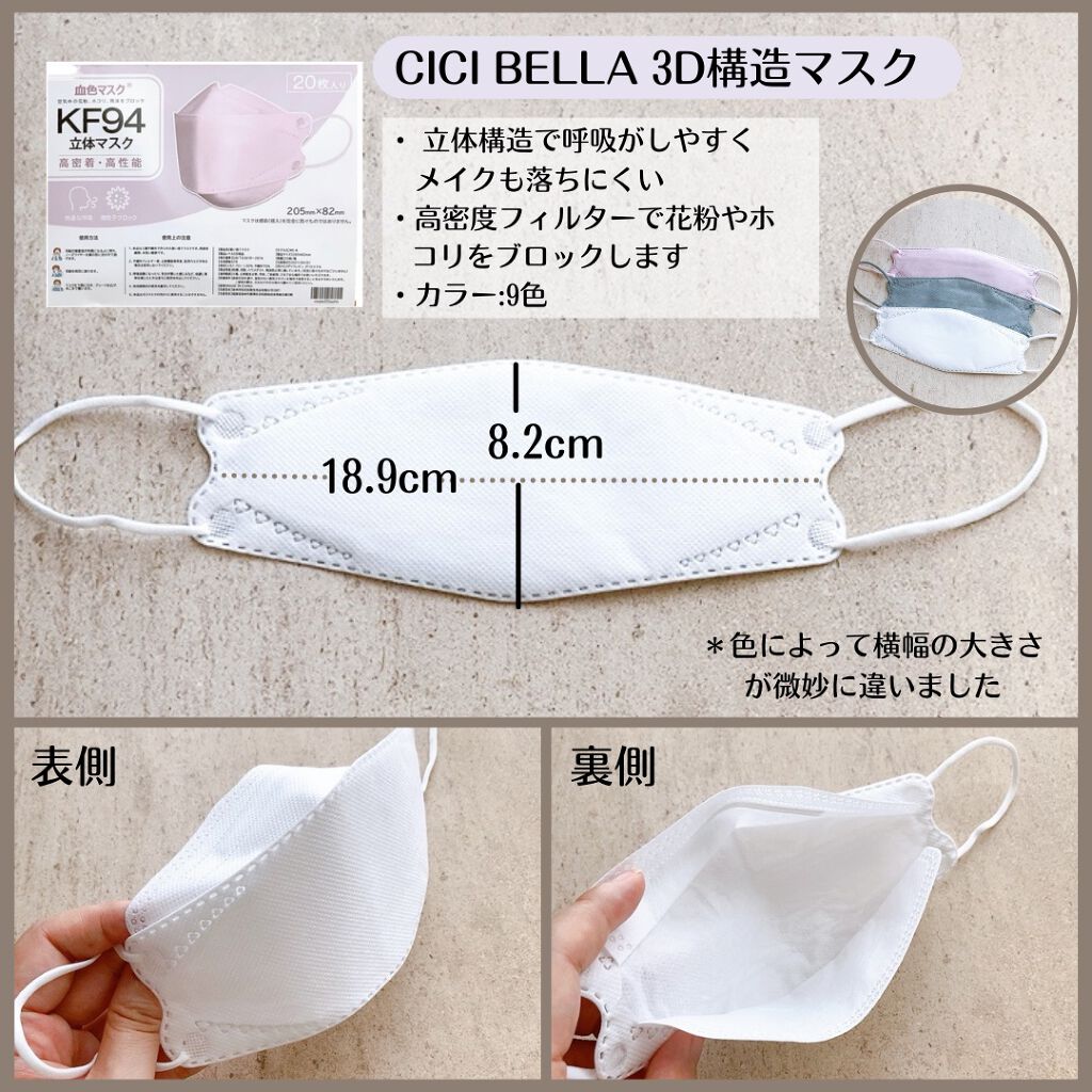 やわらかマスク 51枚入り/CICIBELLA/マスクを使ったクチコミ(3枚目)