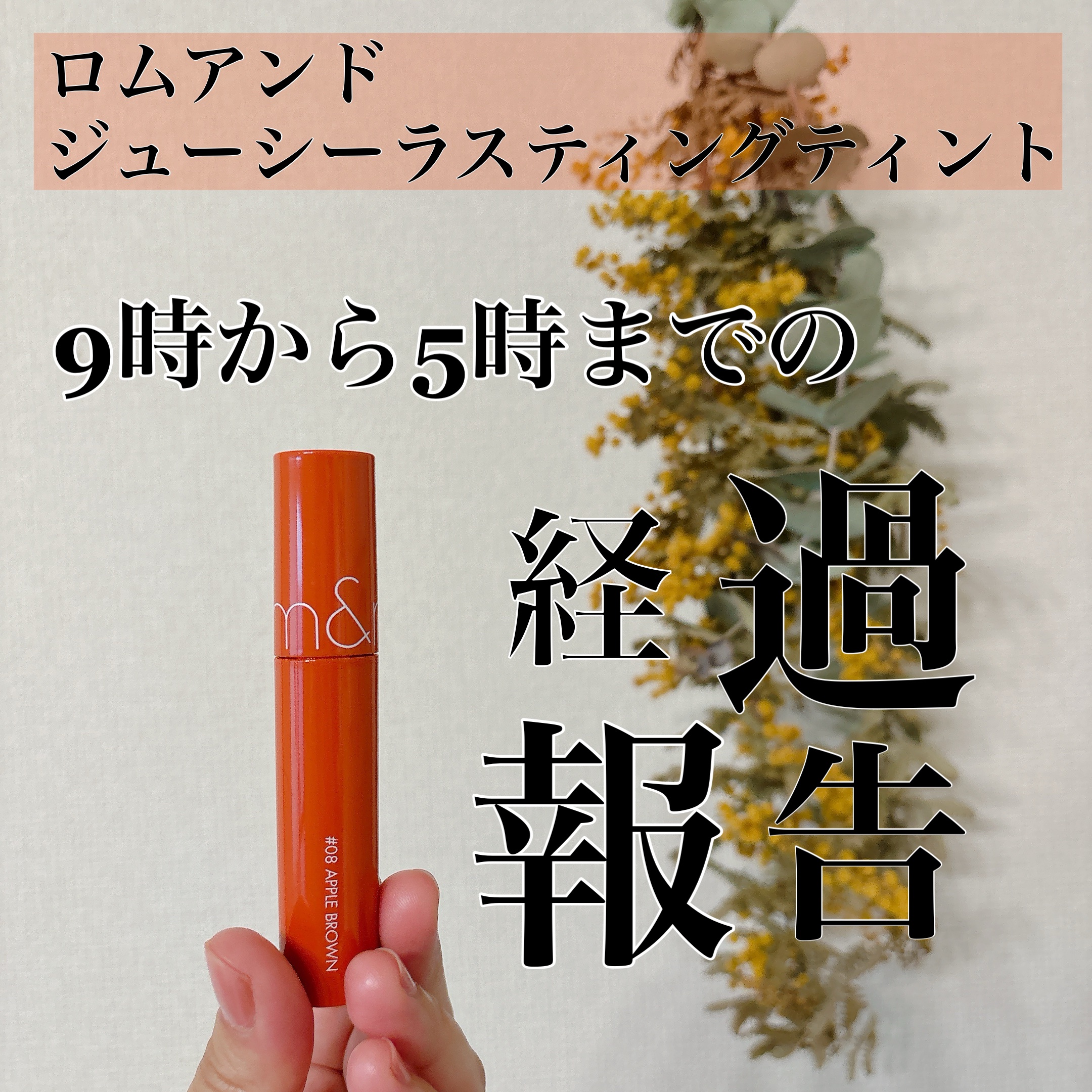 ジューシーラスティングティント 08 アップルブラウン(APPLE BROWN)/rom&nd/リップティントを使ったクチコミ（1枚目）