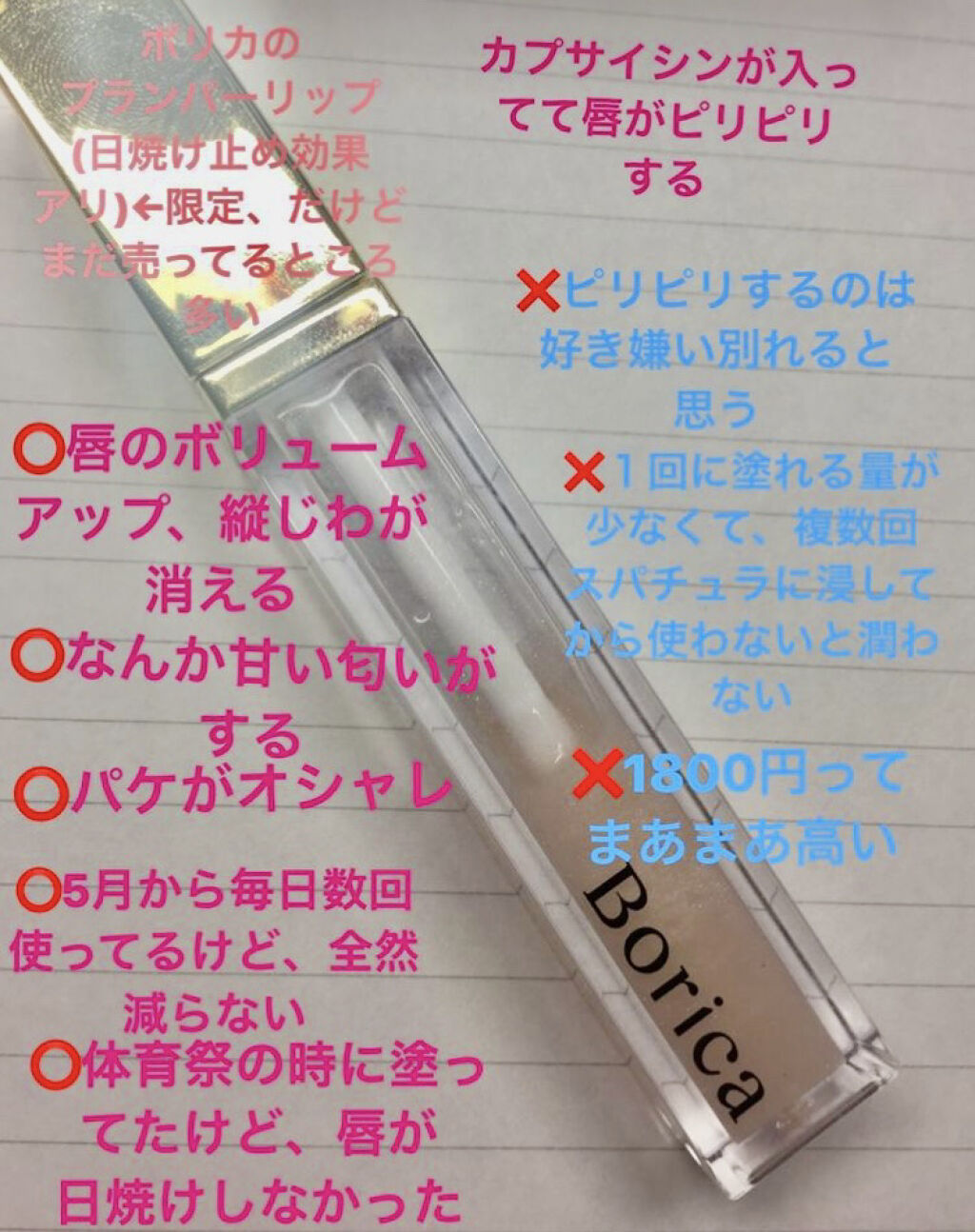 リッププランパー UVプラス/Borica/リッププランパーを使ったクチコミ（1枚目）