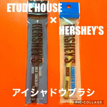 ETUDE ハーシー アイシャドウブラシ クッキーアンドクリームのクチコミ「💄限定ブラシは形が特徴的！？💄

ETUDE HOUSE×HERSHEY’S

🍫ハーシー ア.....」（1枚目）