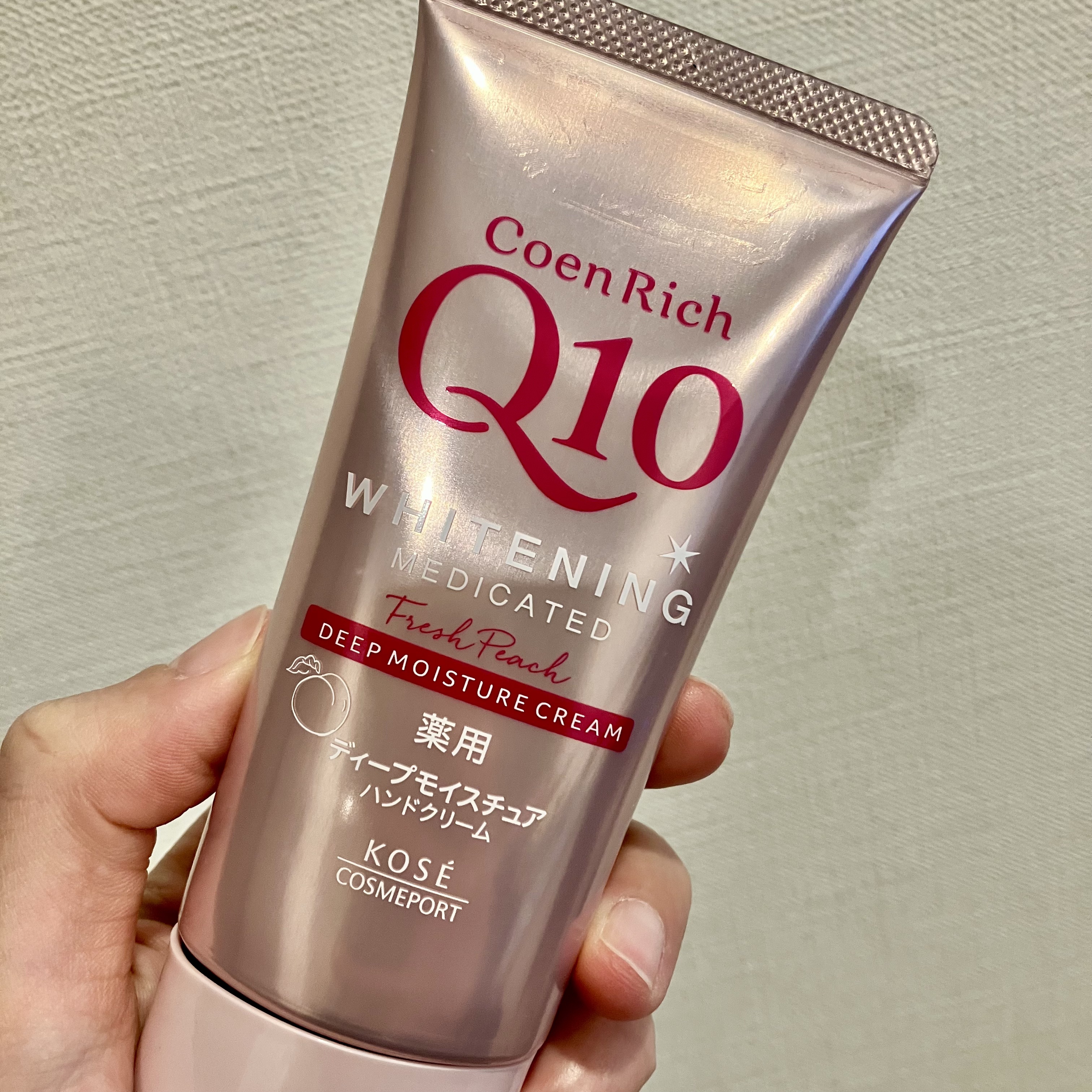 コエンリッチ　薬用ホワイトニング  ハンドクリーム ディープモイスチュア もぎたてピーチの香り【医薬部外品】/コエンリッチQ10/ハンドクリームを使ったクチコミ（1枚目）