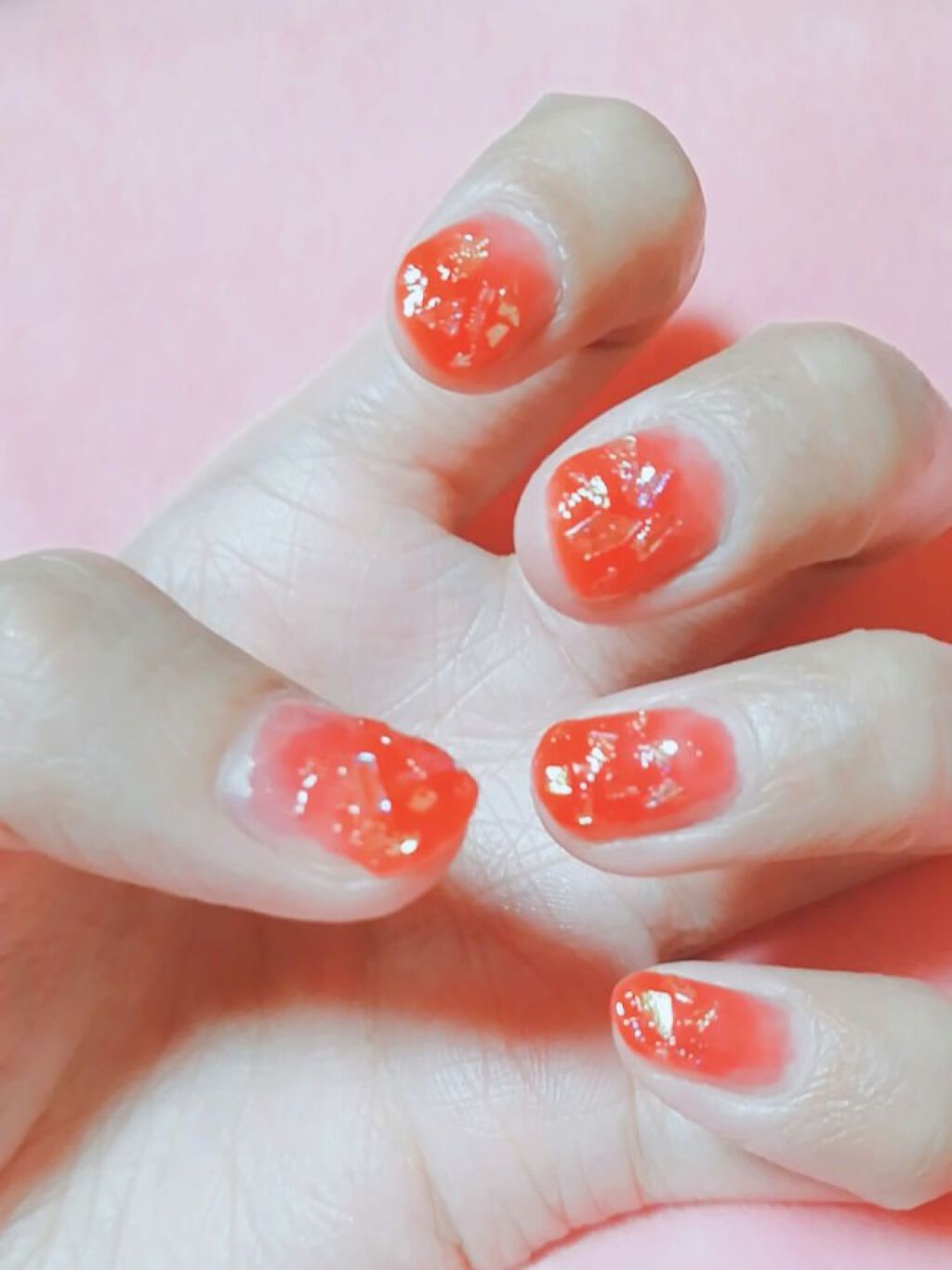 #りんご飴ネイルのネイルデザイン