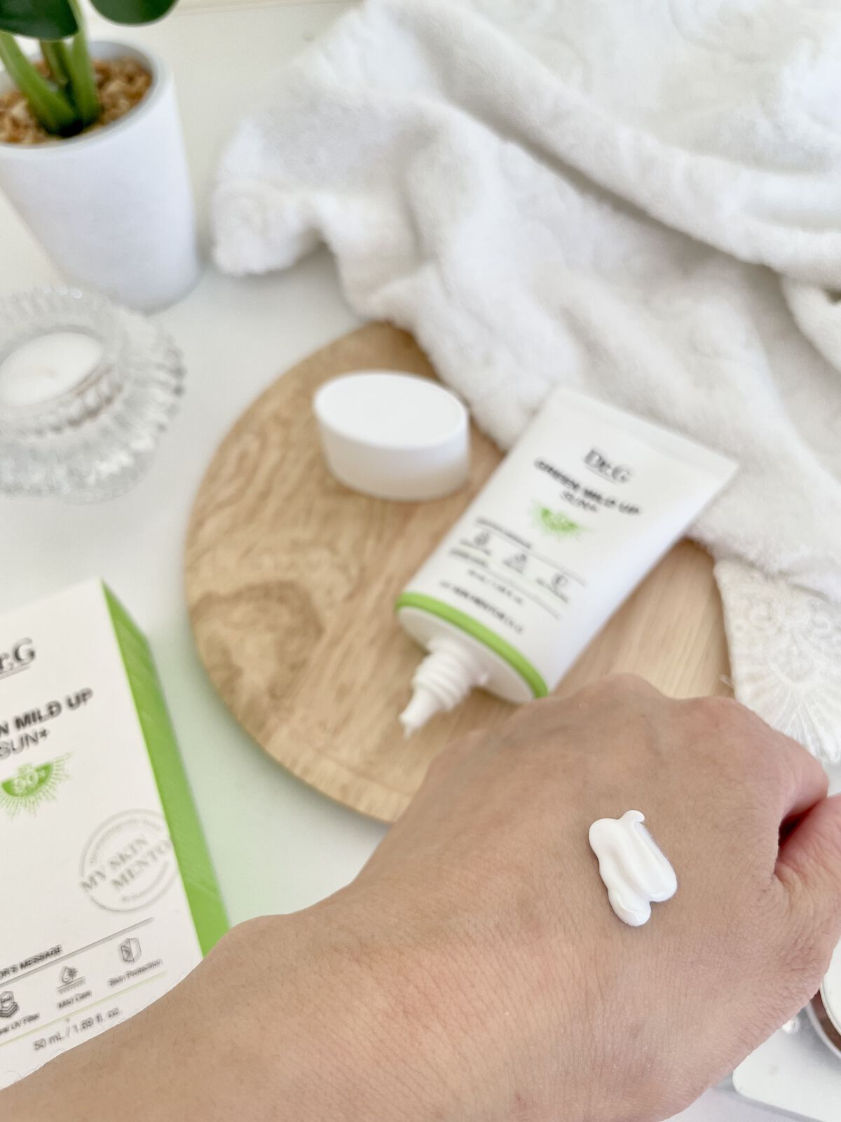 グリーンマイルドアップサンプラス/Dr.G/日焼け止めクリームを使ったクチコミ（3枚目）