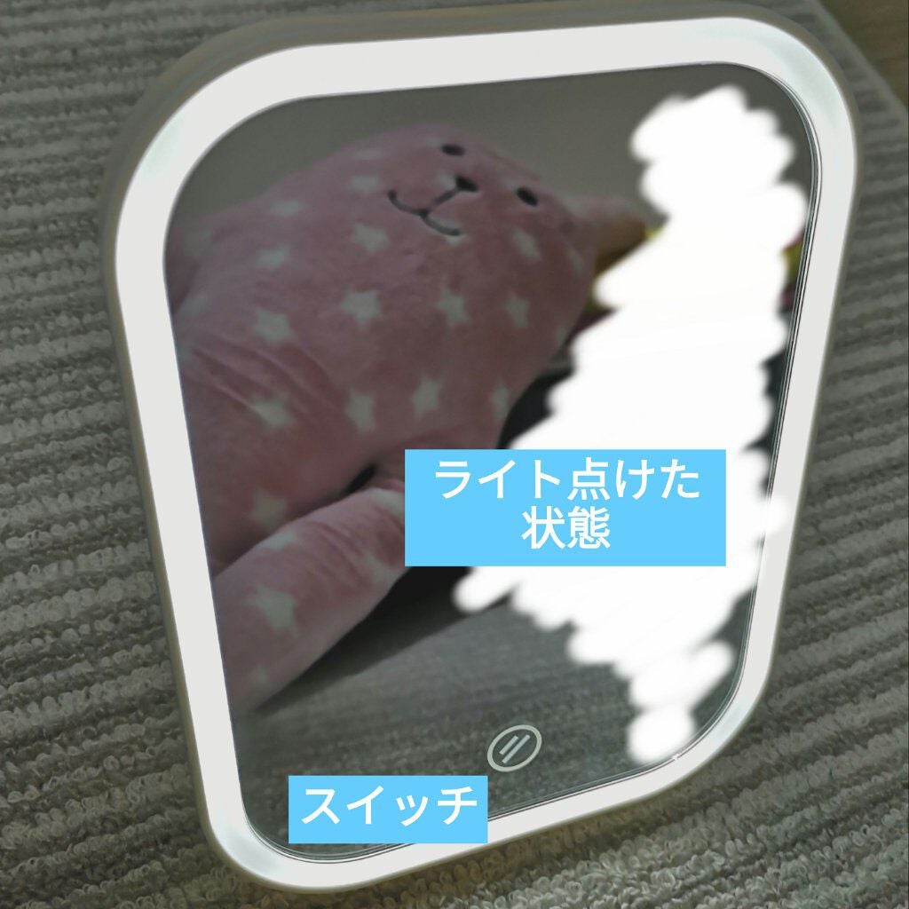 枠が光るLED付ミラー スクエア/DAISO/その他化粧小物を使ったクチコミ(2枚目)