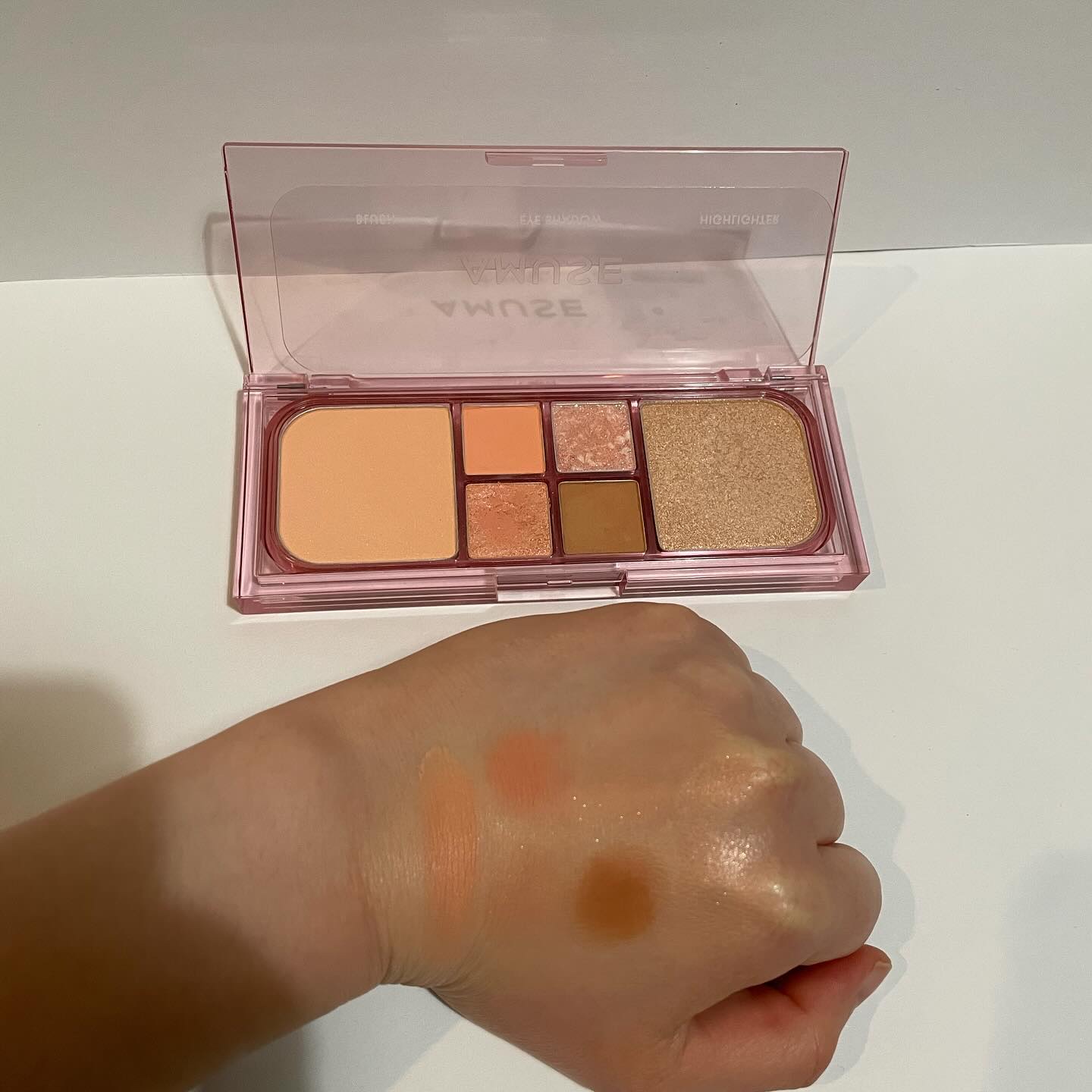 ヴィーガンフェイスオールパレット 02ピーチグロウ/AMUSE/アイシャドウパレットを使ったクチコミ（2枚目）